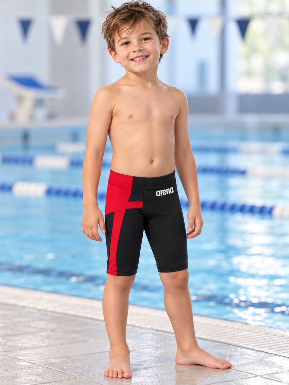 NWT Arena Diamond Swim Jammer Boys 3T 4T US 18 Black Red 007758